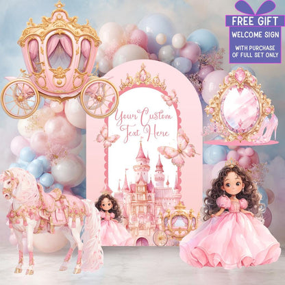 Pink Baby Princess Cutout, Storybook Baby Shower, Backdrop, 1st Birthday, Girls Birthday, Welcome Sign, Castle, Princess Carriage, Fairytale