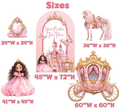 Pink Baby Princess Cutout, Storybook Baby Shower, Backdrop, 1st Birthday, Girls Birthday, Welcome Sign, Castle, Princess Carriage, Fairytale