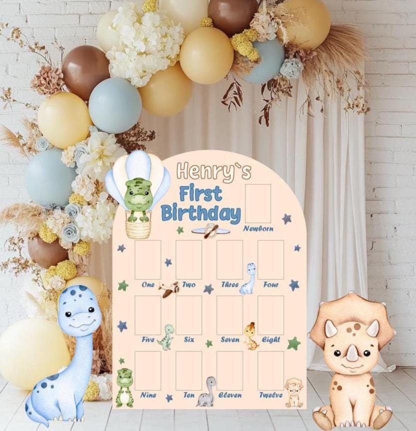 Personalized Dinosaur Party Cutouts Photo Board, Boys First Birthday, First Year, Baby Boy, Air Transport, Hot Air Balloon, Baby Dino, Props