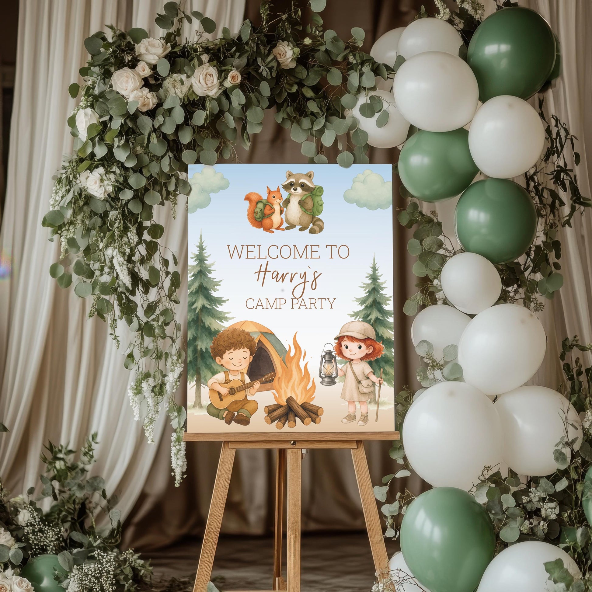 Camping Cutouts, Boho Birthday Decor, Welcome Sign, Camping Baby Shower, Camp Themed Birthday, Woodland Animals, Party Prop, Camper Birthday