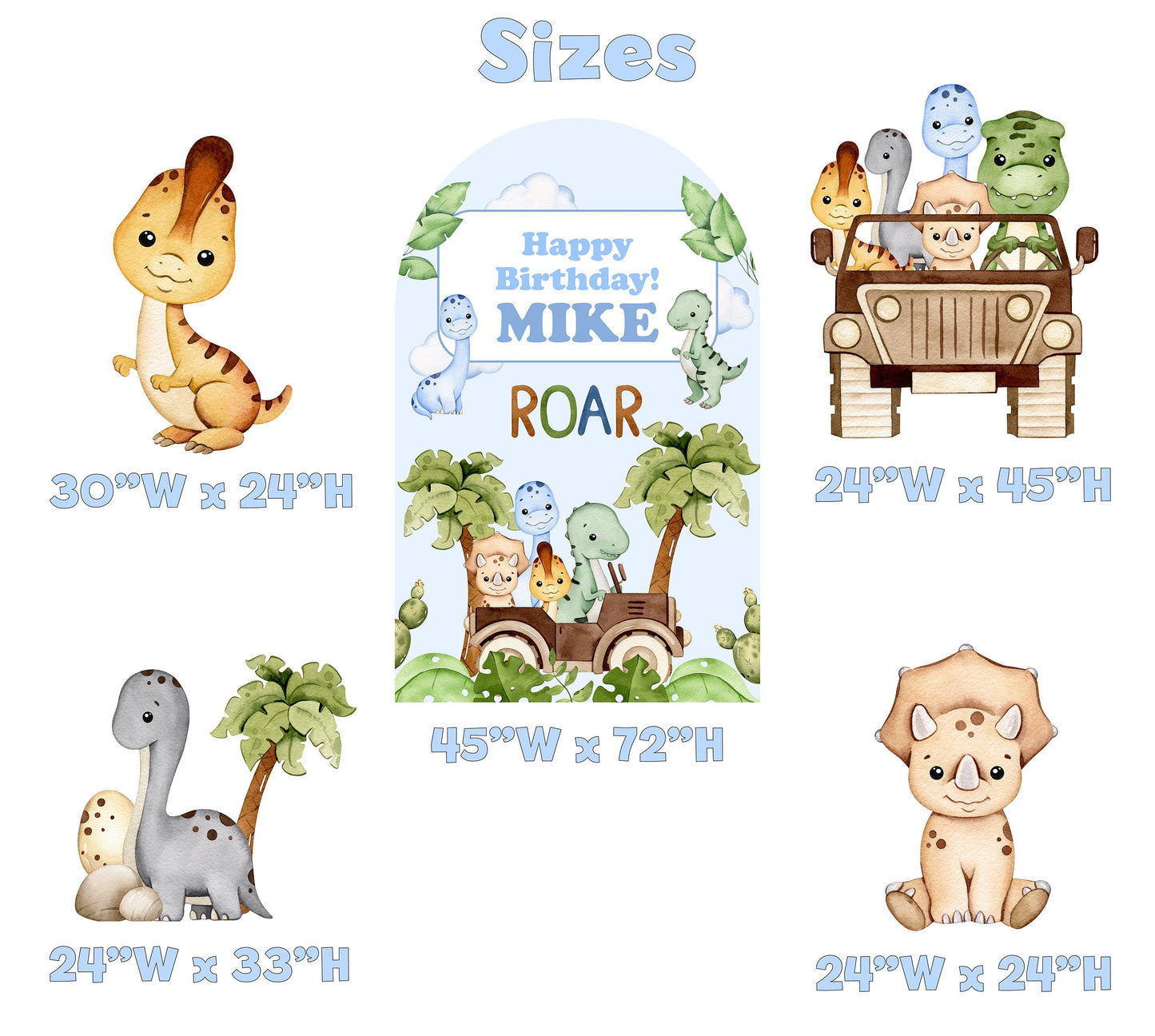 Dinosaur Party Cutouts, Party Decor, Baby Dino Birthday Party, Party Props, Roar Baby Shower, Safari Dino, Safari Truck, Standee, T-Rex