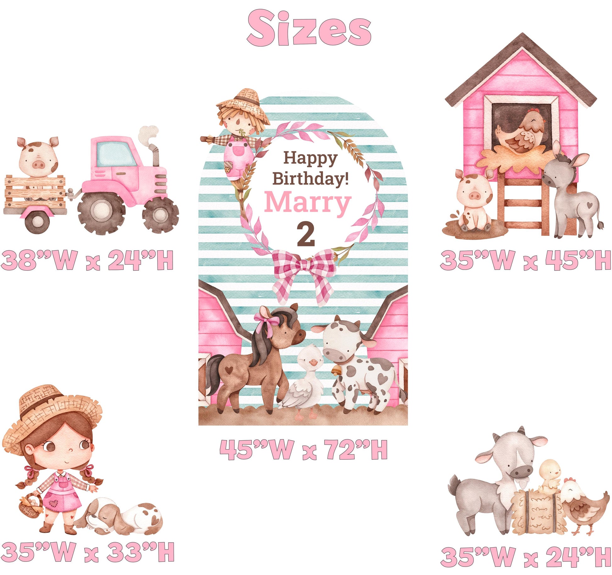 Farm Animals Cutouts Set, Ranch Animals Party, Barnyard Birthday Prop, Farm Animal Standee, Baby Shower,Farm Themed Party Decor,Centerpieces