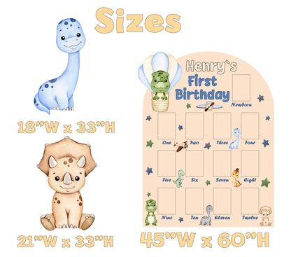 Personalized Dinosaur Party Cutouts Photo Board, Boys First Birthday, First Year, Baby Boy, Air Transport, Hot Air Balloon, Baby Dino, Props