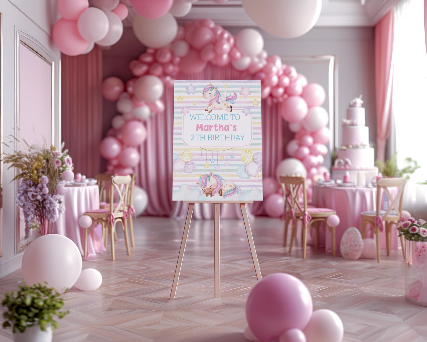 Pastel Unicorn Cutouts, Birthday Party Decorations, Rainbow Unicorn Theme Party, Baby Shower Decor, Hot Air Balloon, Yard Signs, Party Props