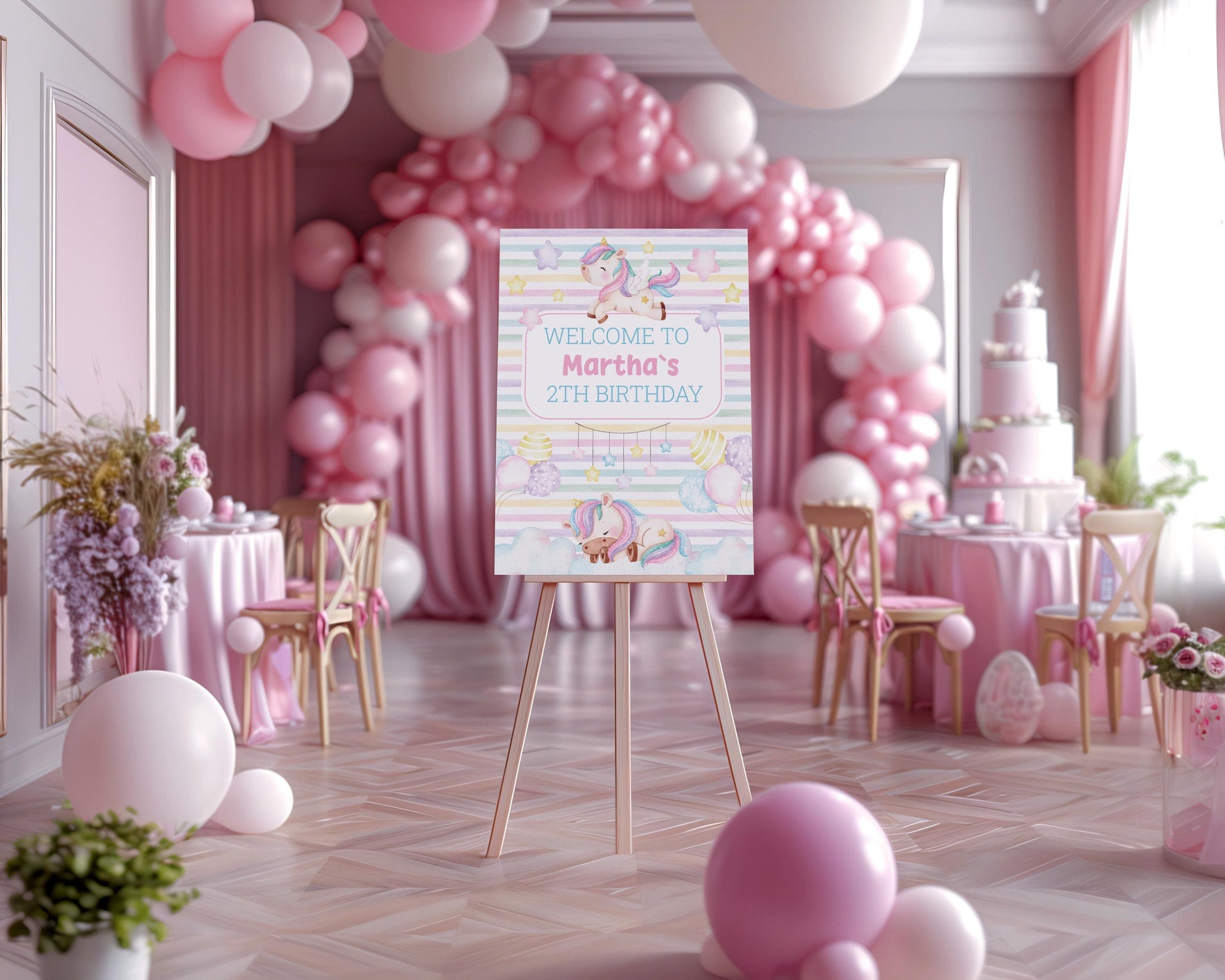 Pastel Unicorn Cutouts, Birthday Party Decorations, Rainbow Unicorn Theme Party, Baby Shower Decor, Hot Air Balloon, Yard Signs, Party Props