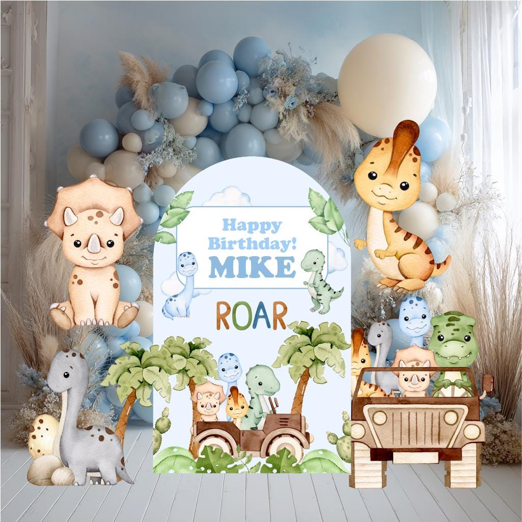 Dinosaur Party Cutouts, Party Decor, Baby Dino Birthday Party, Party Props, Roar Baby Shower, Safari Dino, Safari Truck, Standee, T-Rex