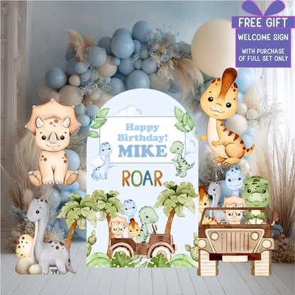 Dinosaur Party Cutouts, Party Decor, Baby Dino Birthday Party, Party Props, Roar Baby Shower, Safari Dino, Safari Truck, Standee, T-Rex