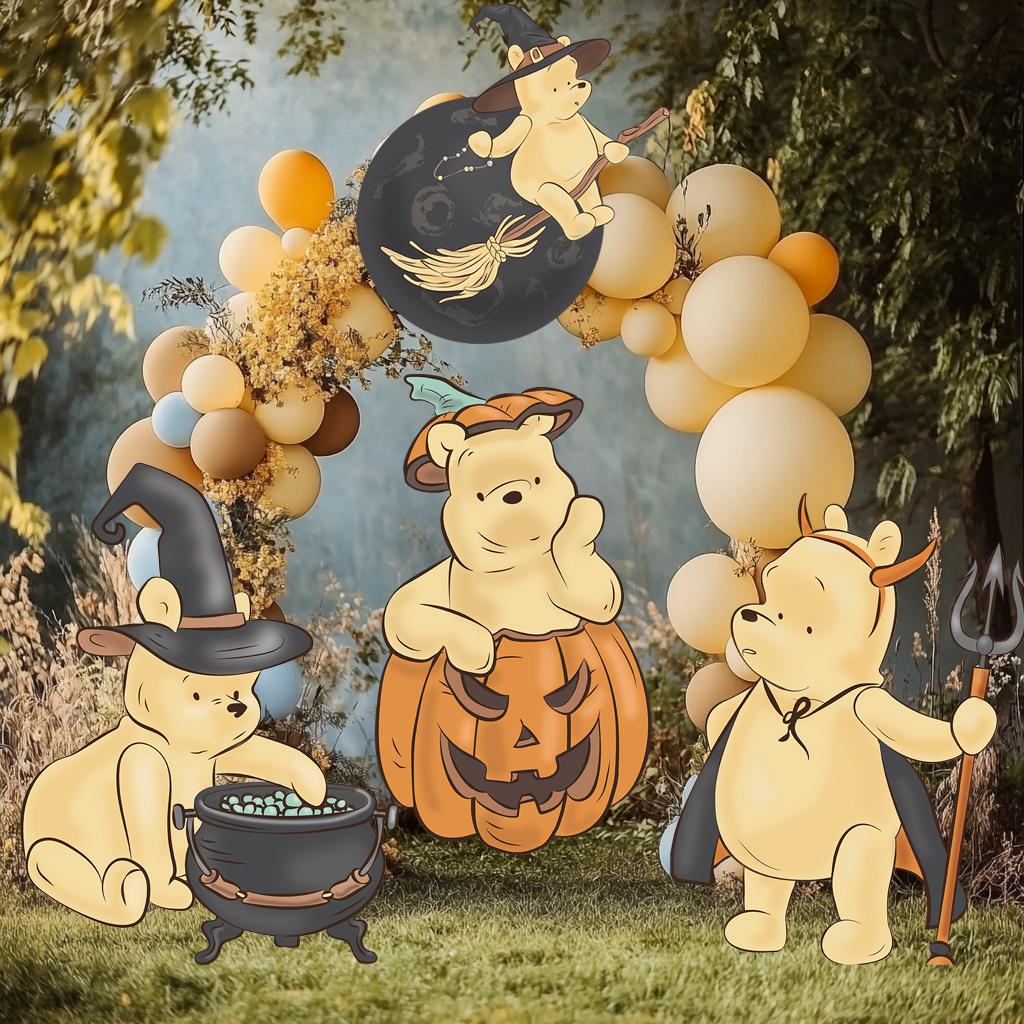 Halloween Winnie the Pooh Cutouts, Spooky Decor, Halloween Decor, Baby Shower Decor, Yard Sign, Halloween Party Props, Yard Art
