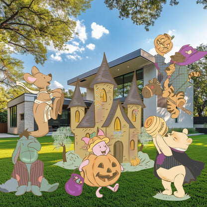 Halloween Winnie the Pooh Cutouts, Yard Art, Spooky Decor, Halloween Decor, Baby Shower Decor, Yard Sign, Halloween Party Props