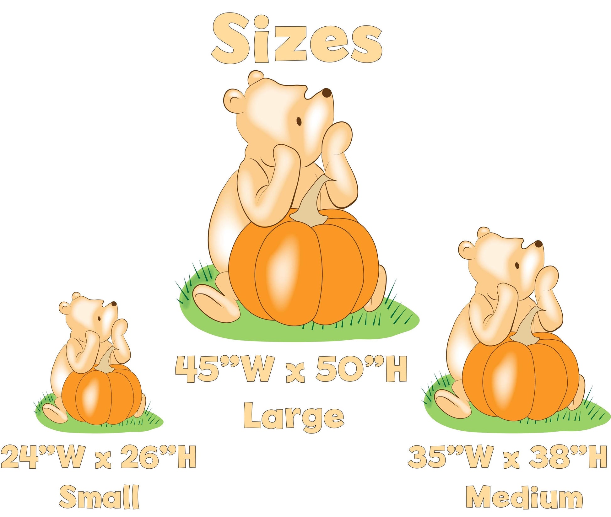 Pumpkin Winnie the Pooh Cutout, Fall Decor, Thanksgiving Decor, Baby Shower, Lawn Sign, Yard Art, Birthday Decor, Party Props, Outdoor Decor