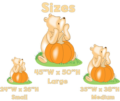 Pumpkin Winnie the Pooh Cutout, Fall Decor, Thanksgiving Decor, Baby Shower, Lawn Sign, Yard Art, Birthday Decor, Party Props, Outdoor Decor