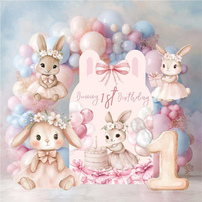 Cute Floral Bunny Cutouts, First Birthday Decor, Baby girl, Backdrop, Pink Decor, Centerpieces, Party Props, Lawn Sign