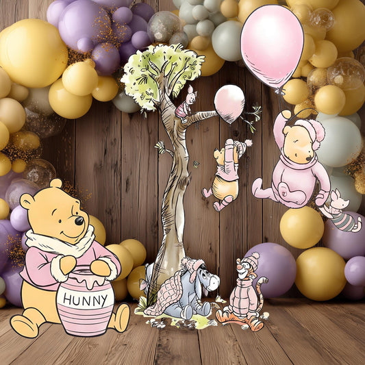 Pink Winnie the Pooh Party Cutouts, Baby Shower Decoration, Baby Girl, Outdoor Decor, Christmas Decor, Yard Sign