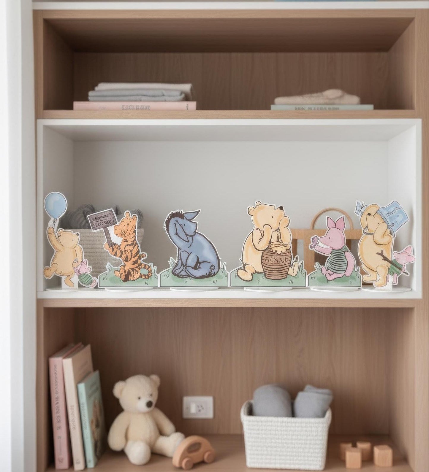 Classic Winnie the Pooh and Friends Double-Sided Table Centerpieces Set 6, Baby Shower, Nursery Decor, Table Decor, Birthday Decorations