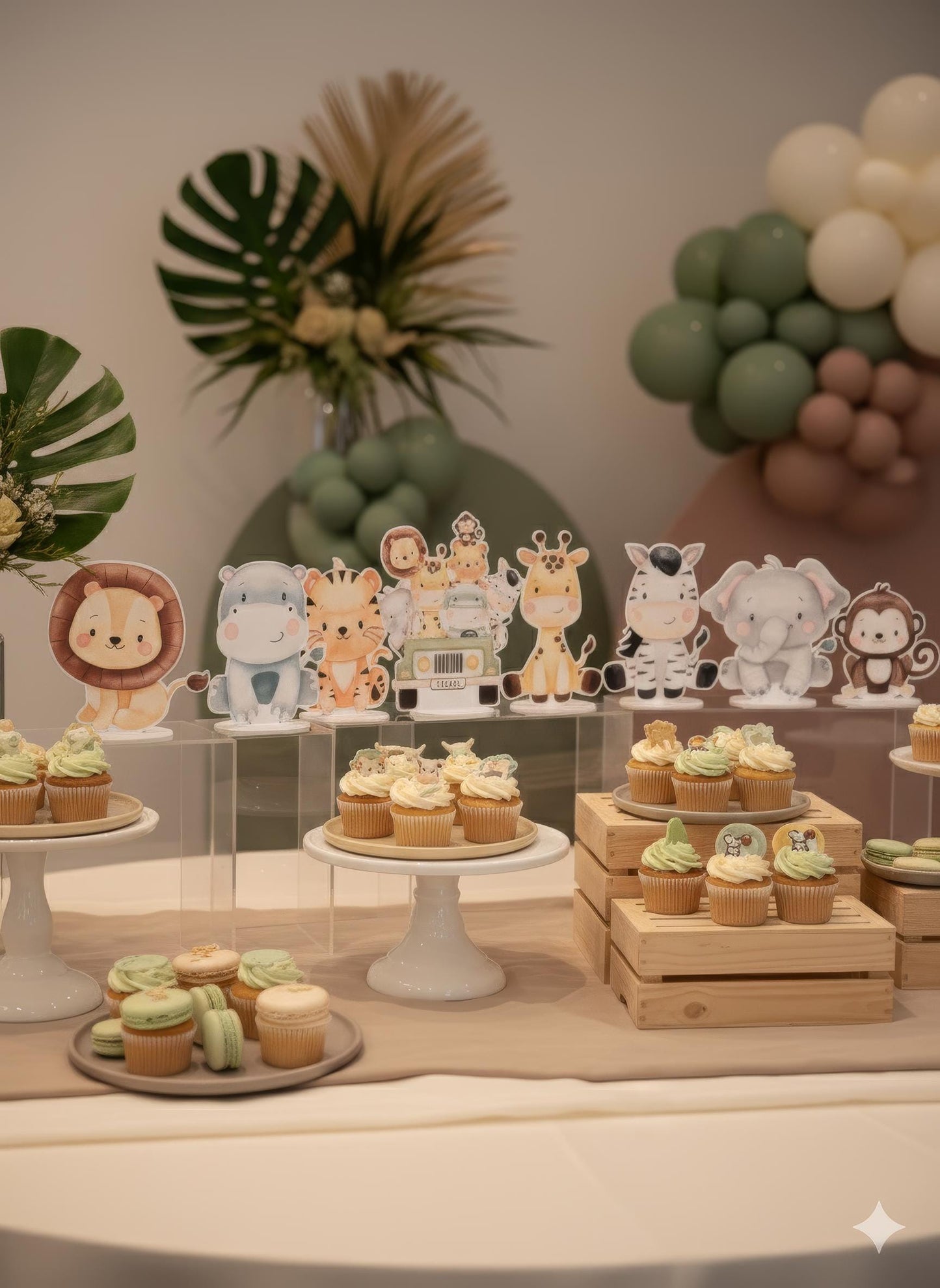 Safari Animals Double-Sided Table Centerpieces Set 8, Jungle Baby Shower, Nursery Decor, Table Decor, Birthday Decorations, Wild One