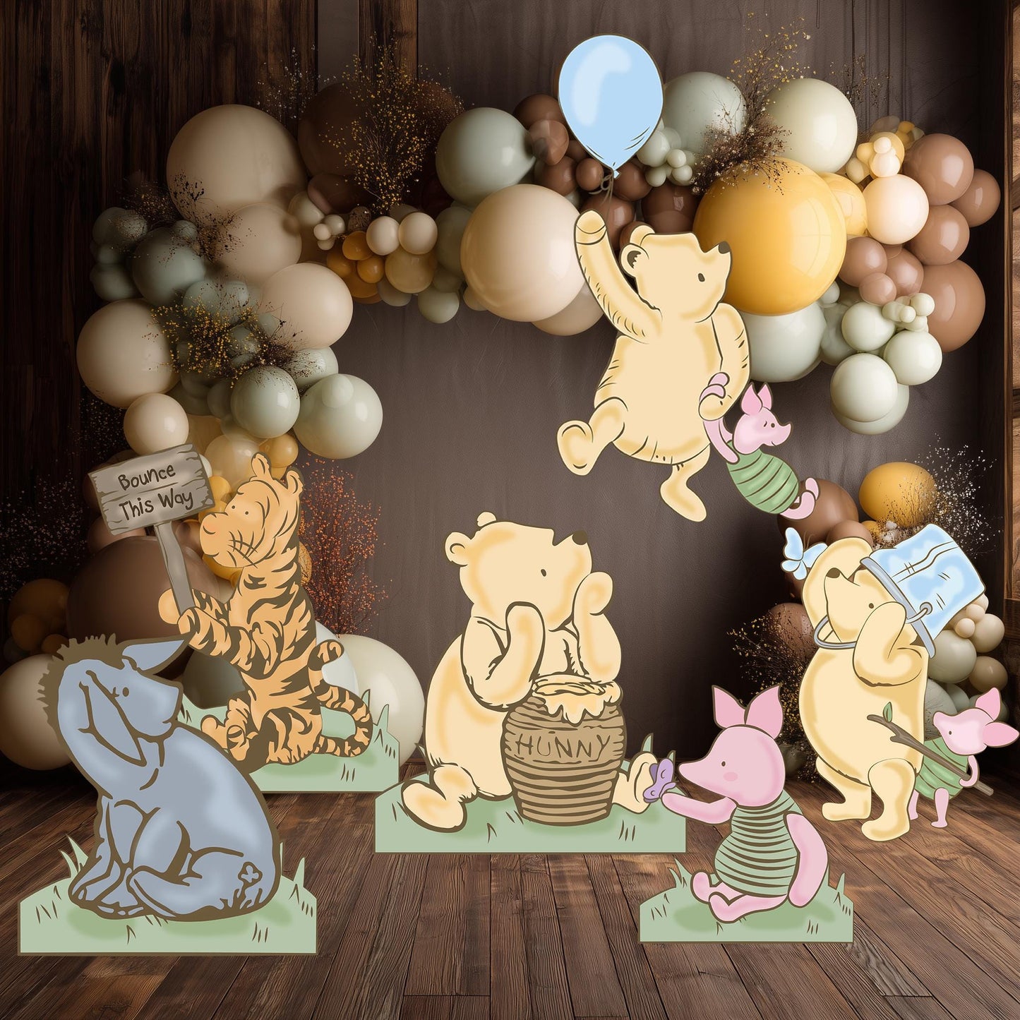 Classic Winnie the Pooh Cutout Decoration, Blue Baby Shower Decor, Backdrop Decor, Baby Boy, Honey Bear, Boy Birthday, Party Props, Yard Art