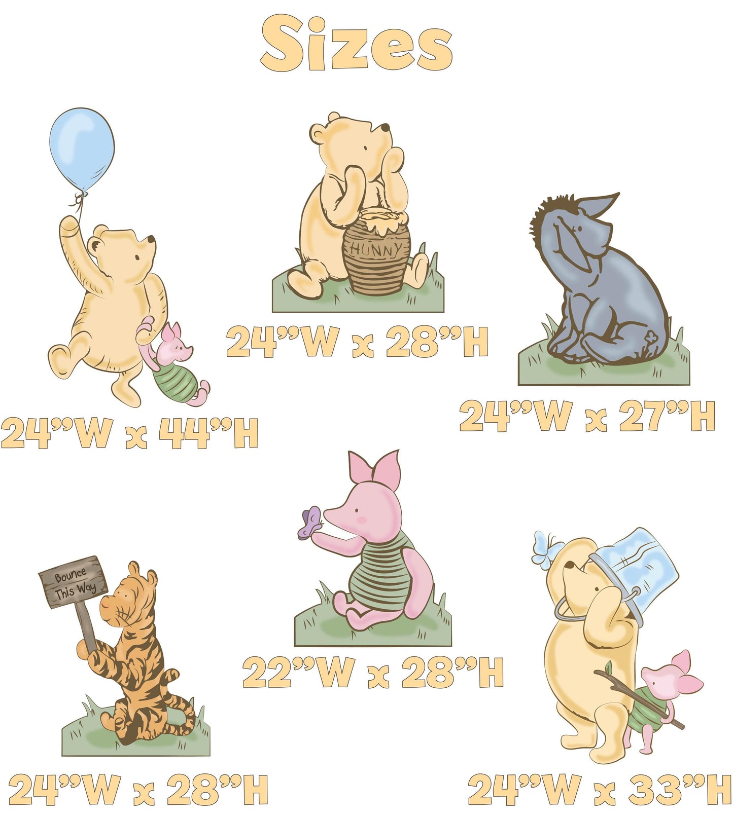 Classic Winnie the Pooh Cutout Decoration, Blue Baby Shower Decor, Backdrop Decor, Baby Boy, Honey Bear, Boy Birthday, Party Props, Yard Art