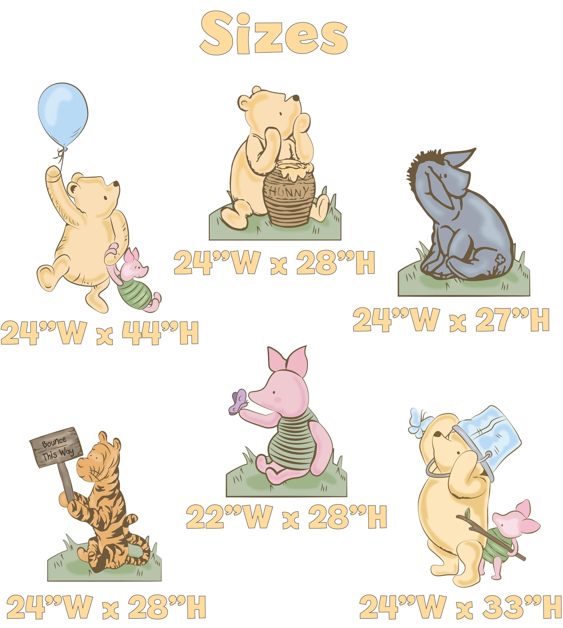 Classic Winnie the Pooh Cutout Decoration, Blue Baby Shower Decor, Backdrop Decor, Baby Boy, Honey Bear, Boy Birthday, Party Props, Yard Art