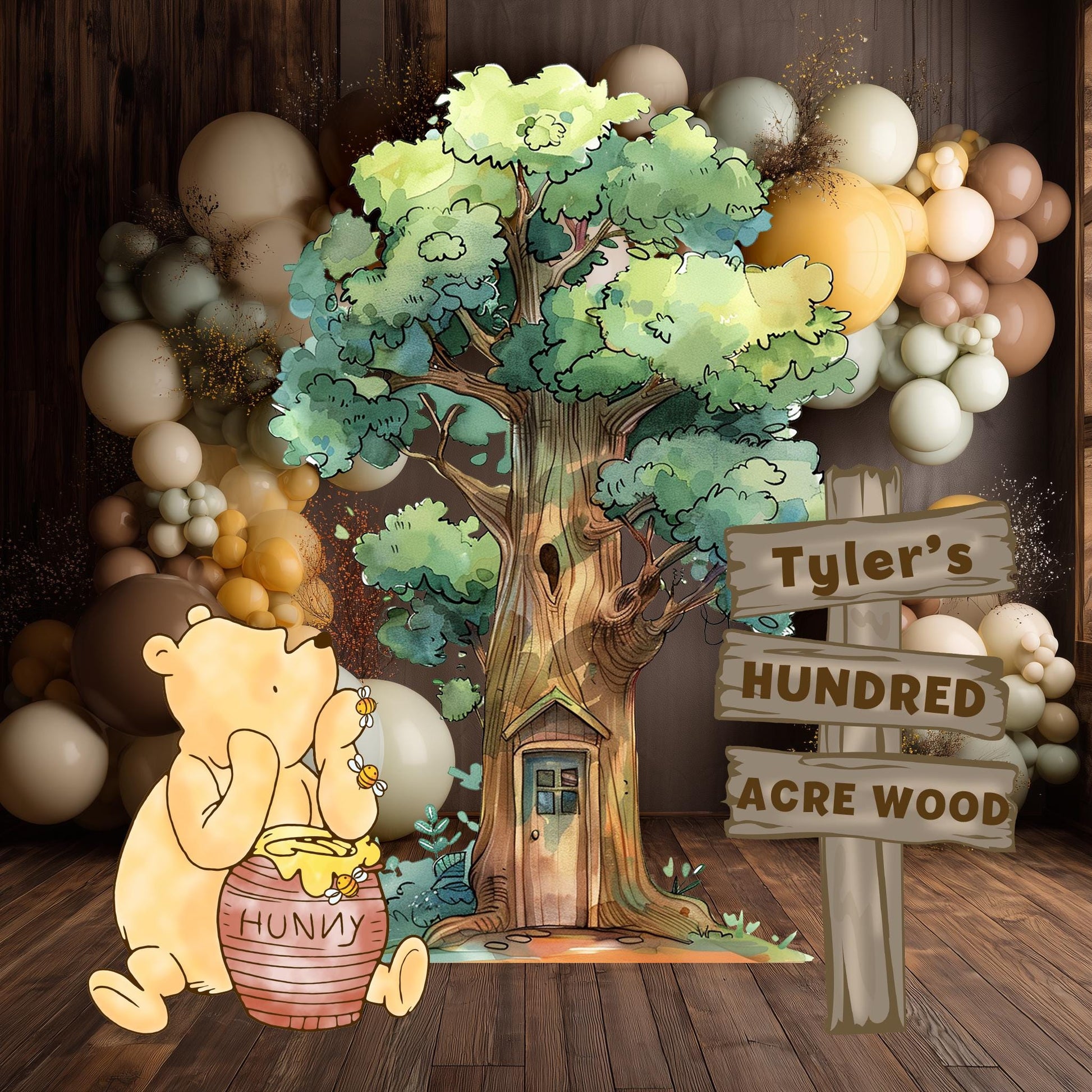 Classic Winnie the Pooh Cutout Decoration, Baby Shower Decor, Backdrop, Yard Sign, Honey Bear, Baby Birthday, Classic Bear, Gender Reveal