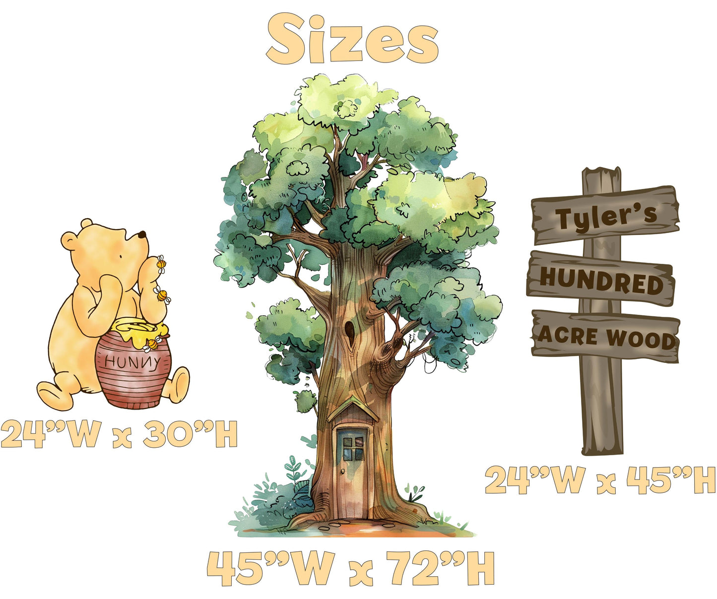 Classic Winnie the Pooh Cutout Decoration, Baby Shower Decor, Backdrop, Yard Sign, Honey Bear, Baby Birthday, Classic Bear, Gender Reveal