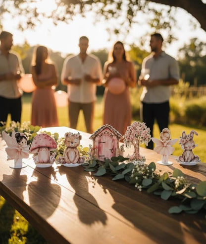 Pink Fairy Double-Sided Table Centerpieces Set 7, Baby Shower, Nursery Decor, Table Decor, Fairy First Birthday, Party Props