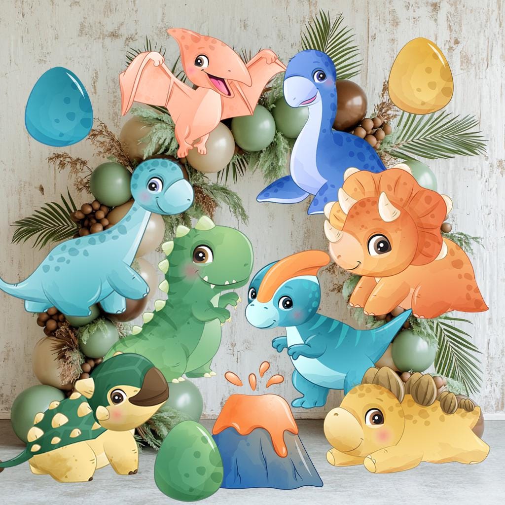 Dinosaur Party Cutouts, Party Decor, Baby Dino Birthday Party, Party Props, Baby Shower, Lawn Sign