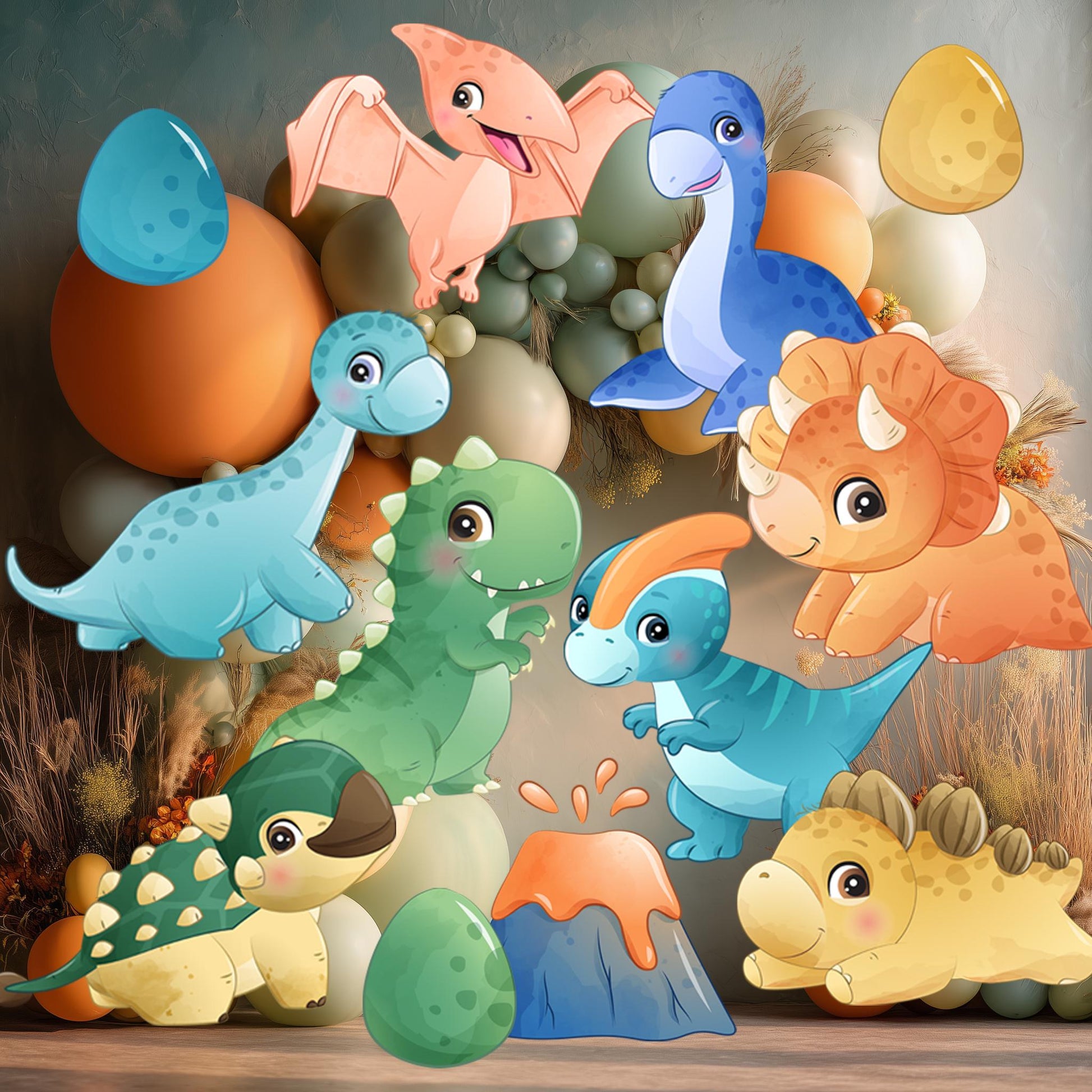 Dinosaur Party Cutouts, Party Decor, Baby Dino Birthday Party, Party Props, Baby Shower, Lawn Sign