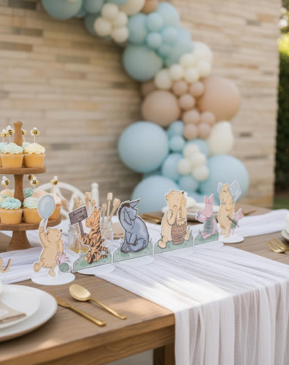 Classic Winnie the Pooh and Friends Double-Sided Table Centerpieces Set 6, Baby Shower, Nursery Decor, Table Decor, Birthday Decorations
