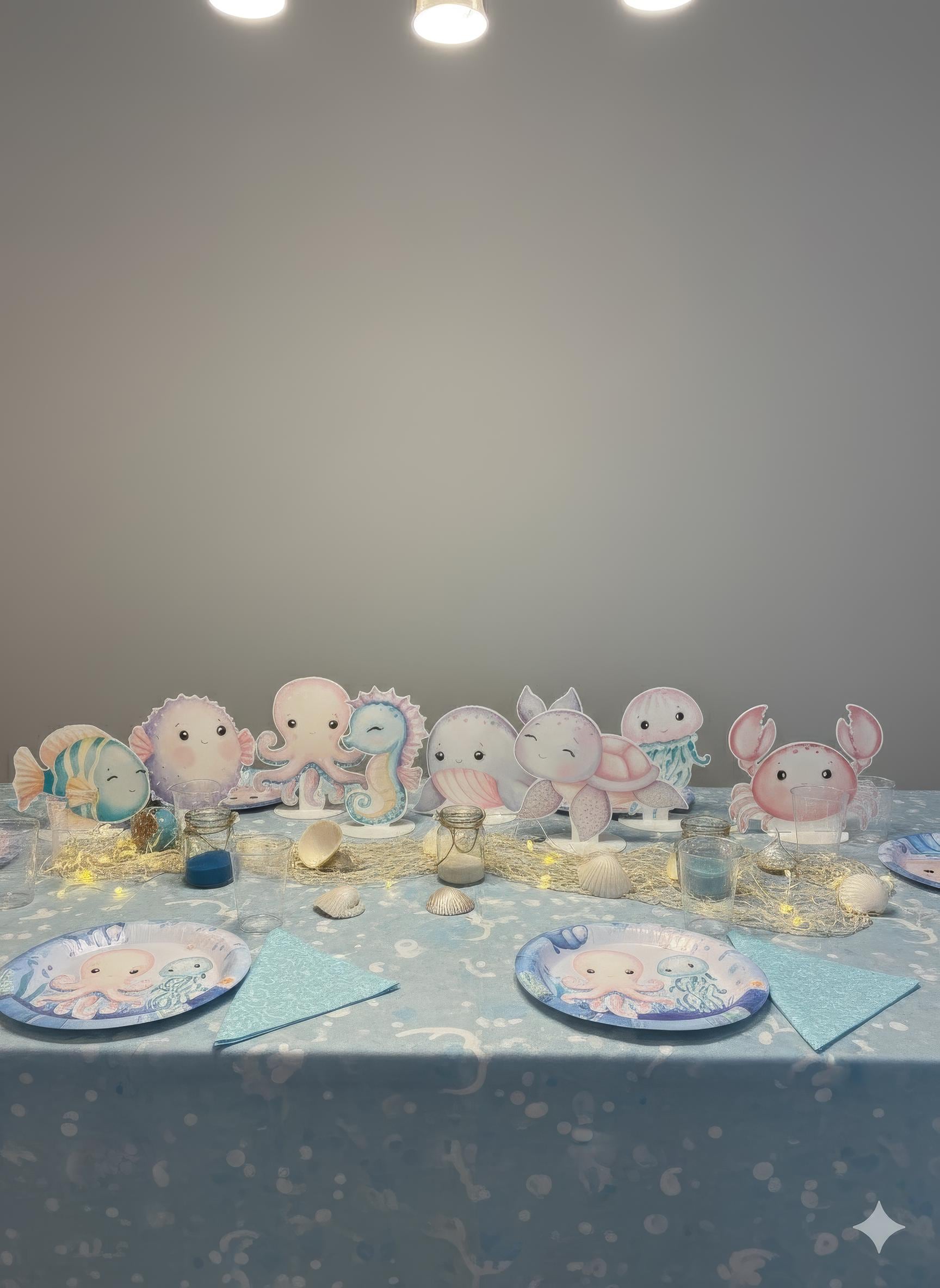 Sea Animals Double-Sided Table Centerpieces Set 8, Baby Shower, Ocean Nursery Decor, Table Decor, Birthday Decorations, Under the Sea Party