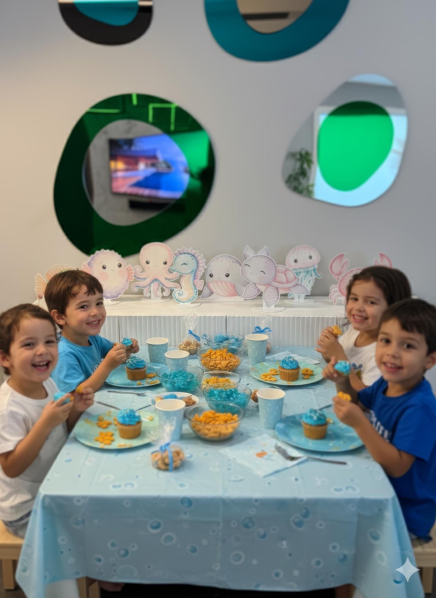 Sea Animals Double-Sided Table Centerpieces Set 8, Baby Shower, Ocean Nursery Decor, Table Decor, Birthday Decorations, Under the Sea Party