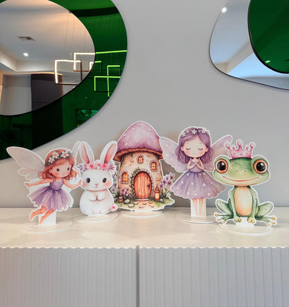 Purple Fairy Double-Sided Table Centerpieces Set 5, Baby Shower, Nursery Decor, Table Decor, Fairy First Birthday, Party Props