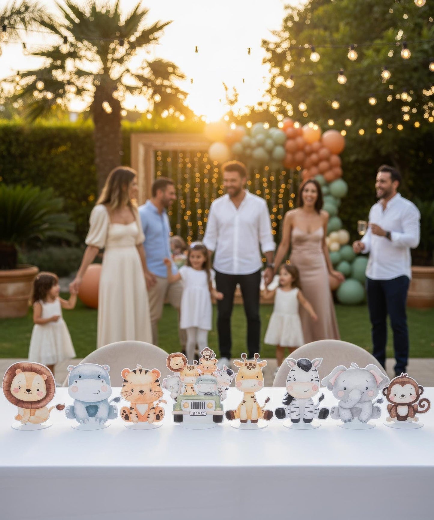 Safari Animals Double-Sided Table Centerpieces Set 8, Jungle Baby Shower, Nursery Decor, Table Decor, Birthday Decorations, Wild One