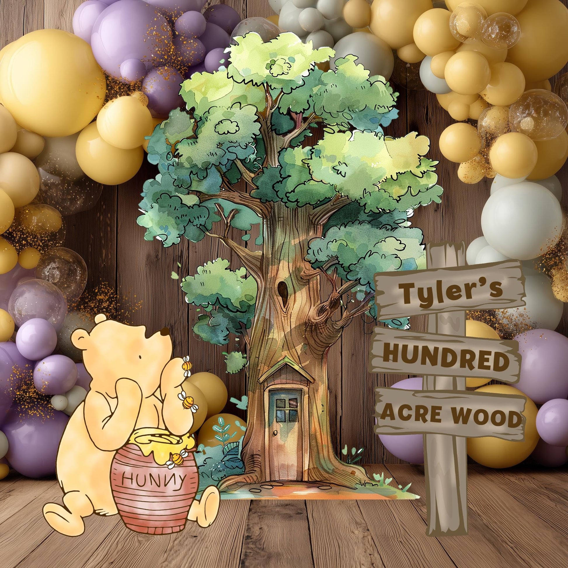 Classic Winnie the Pooh Cutout Decoration, Baby Shower Decor, Backdrop, Yard Sign, Honey Bear, Baby Birthday, Classic Bear, Gender Reveal