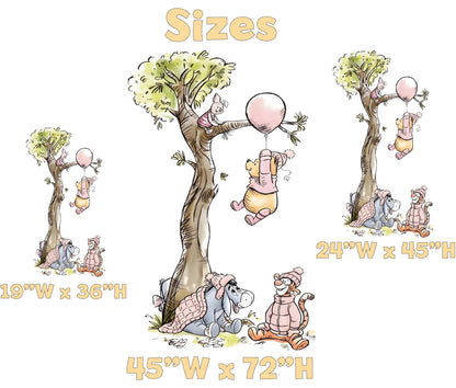 Christmas Winnie the Pooh Cutouts, Baby Shower Backdrop, Lawn Sign, Outdoor Decor, Christmas Decor, Winter Decor