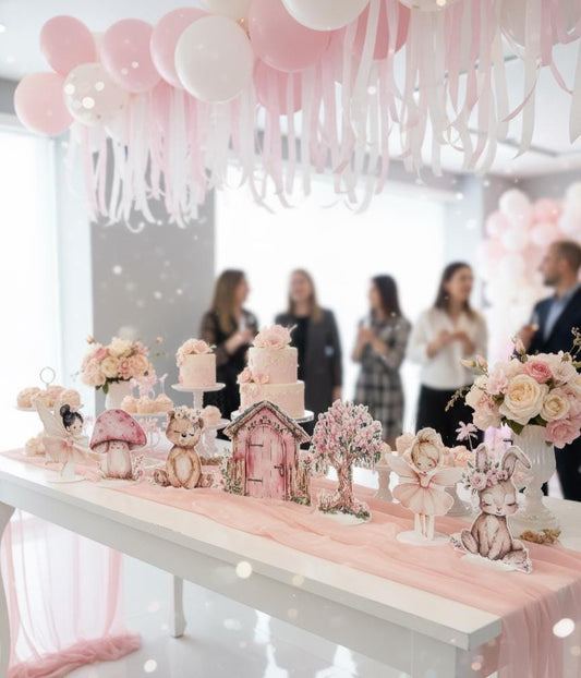 Pink Fairy Double-Sided Table Centerpieces Set 7, Baby Shower, Nursery Decor, Table Decor, Fairy First Birthday, Party Props