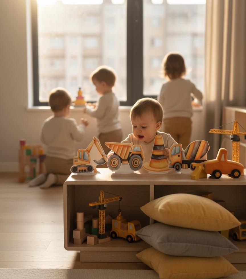 Construction Party Double-Sided Table Centerpieces Set 5, Boy Baby Shower, Nursery Decor, Table Decor, Birthday Decorations,