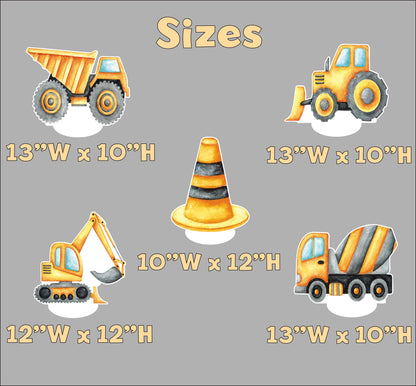 Construction Party Double-Sided Table Centerpieces Set 5, Boy Baby Shower, Nursery Decor, Table Decor, Birthday Decorations,