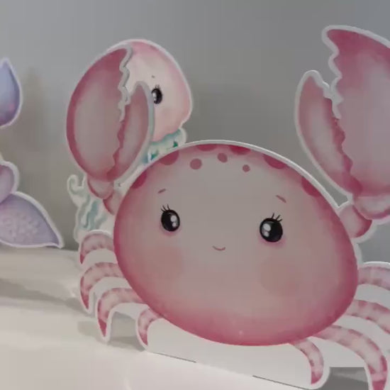 Sea Animals Double-Sided Table Centerpieces Set 8, Baby Shower, Ocean Nursery Decor, Table Decor, Birthday Decorations, Under the Sea Party