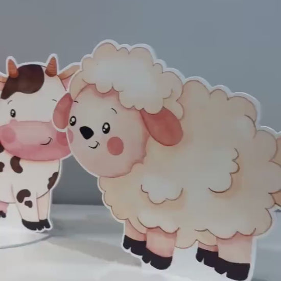 Farm Animals Double-Sided Table Centerpieces Set 6, Baby Shower, Nursery Decor, Table Decor, Birthday Decorations, Farmhouse Decor, Props