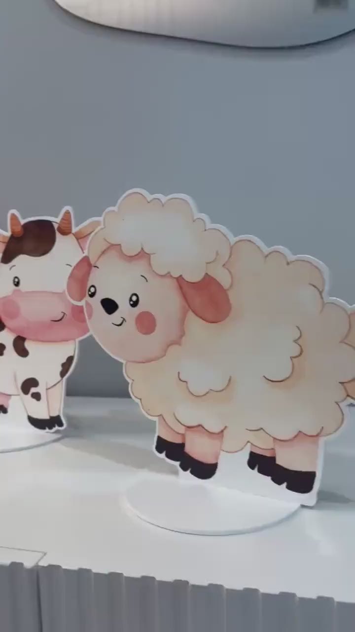 Farm Animals Double-Sided Table Centerpieces Set 6, Baby Shower, Nursery Decor, Table Decor, Birthday Decorations, Farmhouse Decor, Props