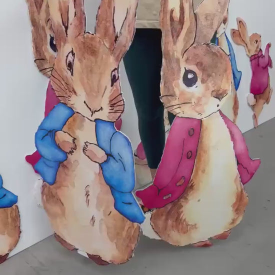 Peter Rabbit Cutout Decoration, Rabbit Baby Shower Decor, Backdrop Decor, Yard Sign Art, Garden Decor,Easter Bunny Art,Rabbit Garden Stakes